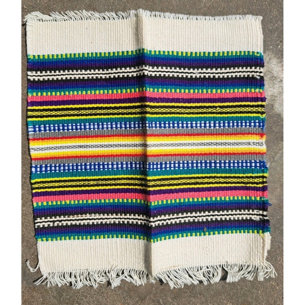 Vintage 12 Colorful‎ cocktail napkins Striped Linens Margaritas Party  Lg Set